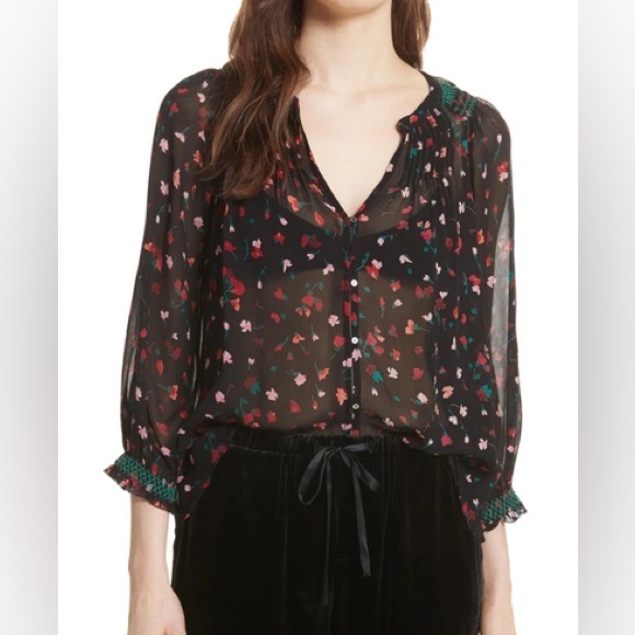 Joie Gontilda Silk Floral Long-Sleeve Top - Picture 2 of 10